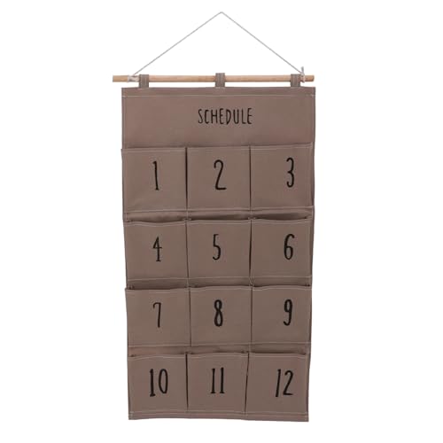 12 Taschen Hanging Organizer Platz sparende Wandmontage Stoffaufbewahrung mit großer Kapazität für Wohnheimzimmer Bürohausorganisation Canvas Material 14,6 x 28,7 Zoll (B) von Pilipane