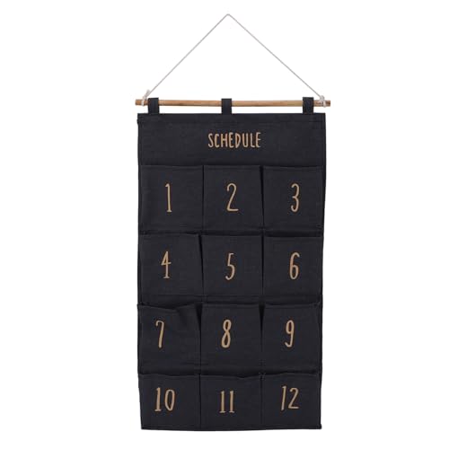 12 Taschen Hanging Organizer Platz sparende Wandmontage Stoffaufbewahrung mit großer Kapazität für Wohnheimzimmer Bürohausorganisation Canvas Material 14,6 x 28,7 Zoll (D) von Pilipane