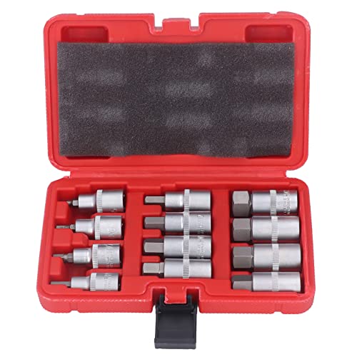 12 -pcs -Antriebssocket Set Stahl mit hoher Härte mit hoher Härte resistent 1/2 -Zoll -Antriebs -Master -Aufprall -Buchse Set für automatische Reparaturen und Konstruktion von Pilipane