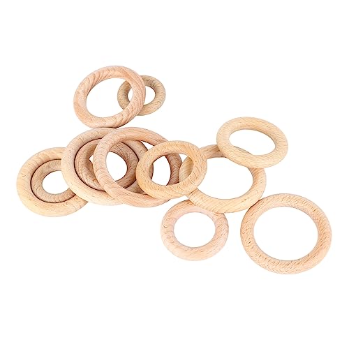 12 -pcs -Holzringe 6 verschiedene Größen Naturholzringe unvollendete Holzringe für Handwerksmakrame Schmuck Herstellung von Pilipane