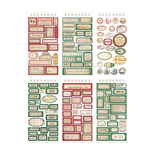 12pcs Planer Aufkleber Blatt Retro -Stil Dekorative Planer Aufkleber für Journal Kalender Sammelalbum Sortierte Aufkleber Starker Klebstoff -Mehrzweckdekoration Delikates Look (Stil 3) von Pilipane