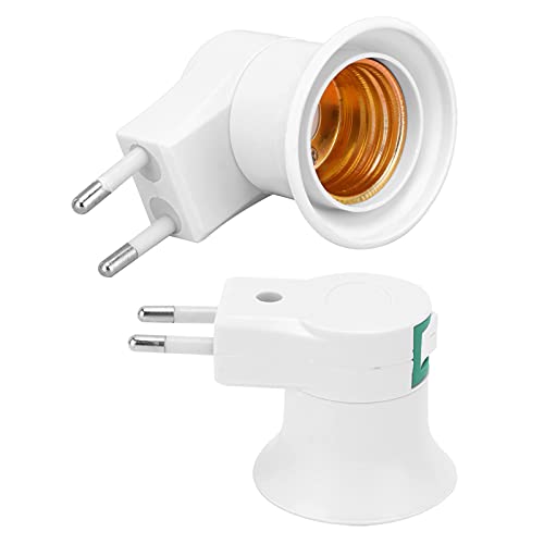 2 Stück Steckdosenadapter auf E27 Fassung wandelt den Stecker in eine Lampenfassung mit EIN-/Ausschalter um. Schraubsockel PVC 220V für Nachttisch,Nachttisch, Büro, Wohnzimmer 2 Stück Steckdosenadapter auf E27 Fassung wandelt den Stecker in eine Lampenfassung mit EIN-/Ausschalter um. Schraubsockel PVC 220V für Nachttisch,Nachttisch, Büro, Wohnzimmer von Pilipane