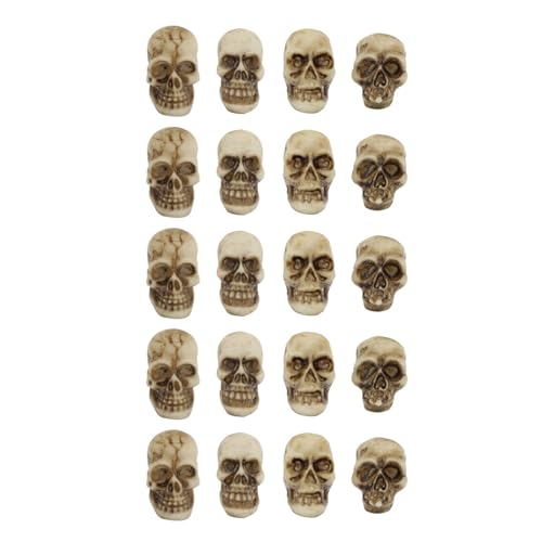 20Pcs Mini Harz Schädel Blumentopf Miniatur Skeleton Kopf Tisch Decor Micro Landschaft Figur von Pilipane