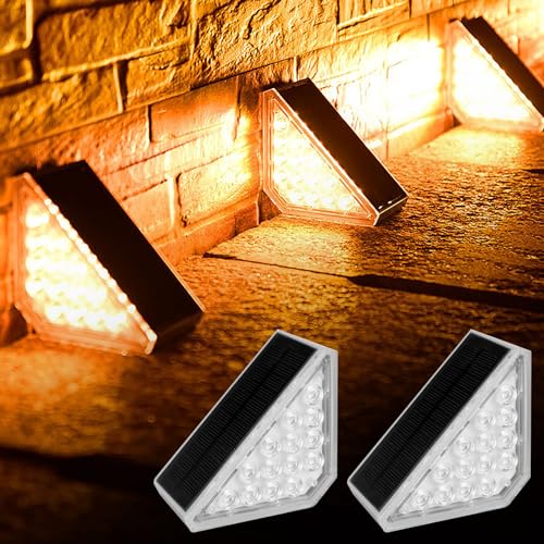 2er Pack Solar Terrassenleuchten mit 14 LEDs, Solar Außen Stufenleuchte, IP67 Waterproof Solar Lights for Outdoors für Terrasse Garten Hinterhof Weg Außenwandbeleuchtung 2er Pack Solar Terrassenleuchten mit 14 LEDs, Solar Außen Stufenleuchte, IP67 Waterproof Solar Lights for Outdoors für Terrasse Garten Hinterhof Weg Außenwandbeleuchtung von Pilipane