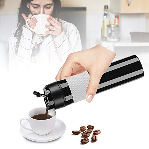 350 ml tragbare Kaffeepresse Flasche Tee Kaffeemaschine Trinkwasserbecher für unterwegs Eiskaffee,2in1 Travel French Press Kaffeemaschine, gemahlener Kaffee oder Teeblätter, Camping(Schwarz) von Pilipane