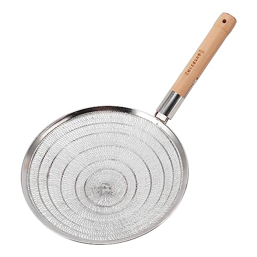 304 Edelstahl Sieb Löffel Holzgriff Maschen Sieb Skimmer zum Kochen Frittieren Öl Filterung Küchen utensilien (Durchmesser 30 cm / 11,8 Zoll) von Pilipane