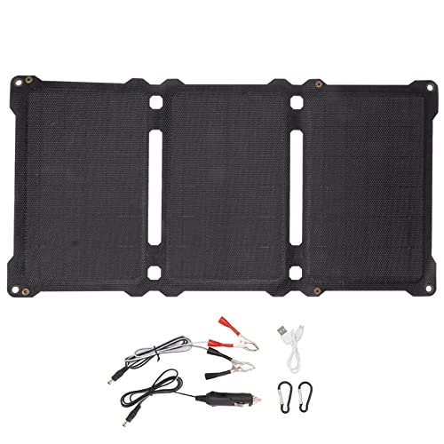30W Faltplatte Solarpanel Tragbare faltbare monokristalline Solarpanel -Ladegerät mit USB -Typ C DC -Ausgang für Camping -Wandermaterial im Freien 775G 775G (Schwarz) von Pilipane