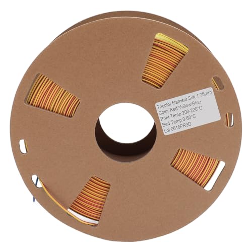 3D -Drucker -Filament Triple Colors Silk PLA 1,75 mm hoher Zähigkeit Glattes Glanz für Anfängerprofis Kunsthandwerk DIY 3D -Druckprojekte Home Laboratory Studio School von Pilipane