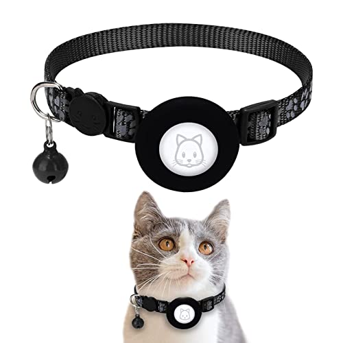 Pilipane airtag katzenhalsband, Katzen GPS Tracker Halsband, katzenhalsband mit sicherheitsverschluss, reflektierend mit Glocke, verstellbar, Sicherheits elastikband katzenhalsb, für Katzen & Welpen von Pilipane