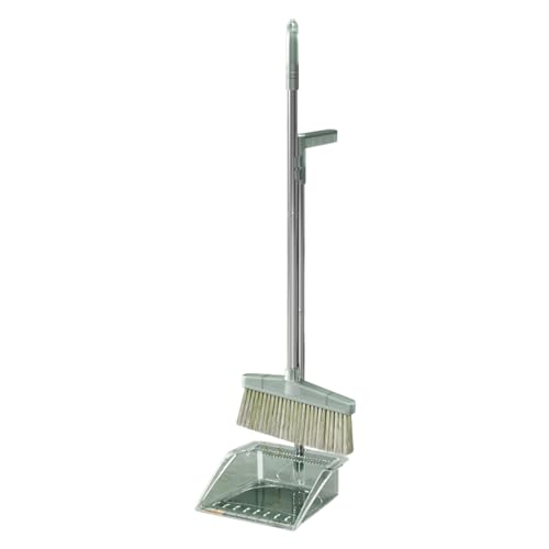 Besenstaubschaufel Set Robustes langlebiges Reinigungswerkzeug mit weitem Besen Kopf und staubfreies Design für Home Office Shop PP Plastik aus Edelstahl 680g (Grün) von Pilipane