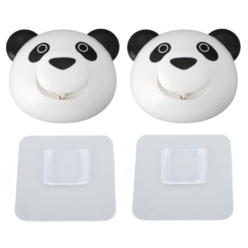 Cartoon Tierwand Haken Kleber starke Lagerkapazität Süßes Pressestickhaken für Schlafzimmer Wohnzimmer Badezimmer Büro Abs Material 2 Pack (Weißer Panda) von Pilipane