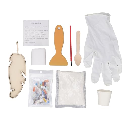 DIY Mosaic Blattdekoration Kit kreatives handgefertigtes Handwerkssatz für Wohnkultur und verbund Holz Plastikpapier Schwamm Mörtel Pulver Glas Mosaik Blatt Rückplatte ca. 18 x (-2013240066913) von Pilipane