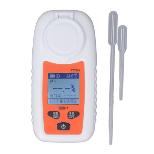 Digital Brix Refraktometer hoher Genauigkeit tragbarer Zucker Brix -Messgerät zur Messung von Obst Süße und Bierzuckergehalt Home Commercial Use ABS PC Material 56,3 x 113,1 mm von Pilipane