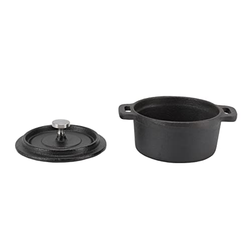 Schmorpfannen im traditionellen Stil,Dutch Oven Double, verdickter, ergonomischer Griff, isolierter Gusseisen-Kochtopf mit Deckel(Diameter: 10CM), Dutch Oven Gusseisentopf Topf mit Deckel Gusseis von Pilipane