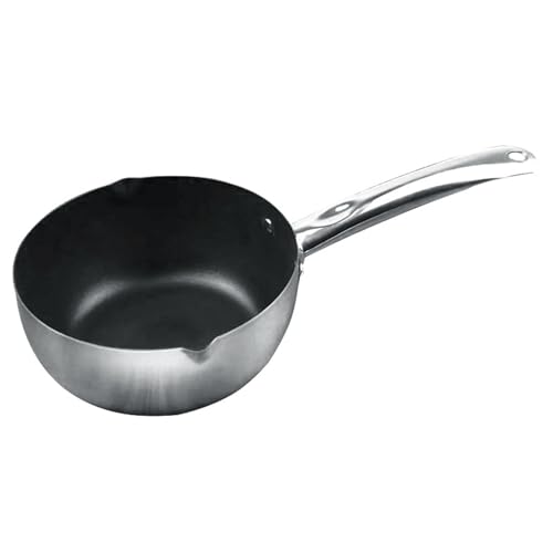 Edelstahl -Topf Nicht -Stick japanischer Stil kleiner Kochtopf mit Giftspouts für Suppennudeln Milch und Kongee haltbar und leicht zu reinigen (Edelstahl) von Pilipane