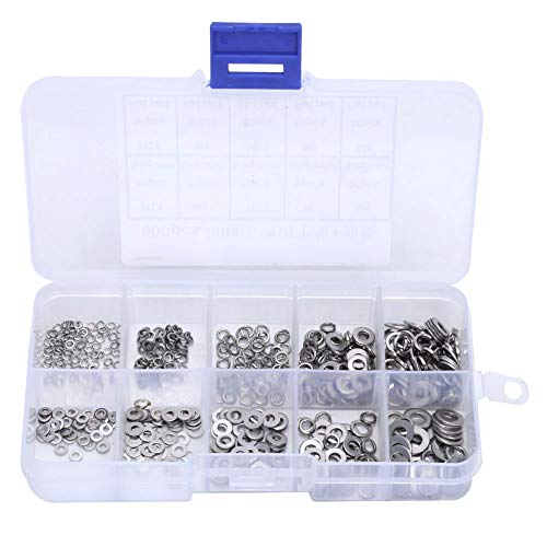 Edelstahl -Waschmaschine Kit 500pcs M1,6 M2 M2,5 M3 M4 Flachfeder Dichtung für mechanische elektrische DIY -Projekte rostprofessionelle dauerhafte Aufbewahrungsbox enthalten Edelstahl -Waschmaschine Kit 500pcs M1,6 M2 M2,5 M3 M4 Flachfeder Dichtung für mechanische elektrische DIY -Projekte rostprofessionelle dauerhafte Aufbewahrungsbox enthalten von Pilipane