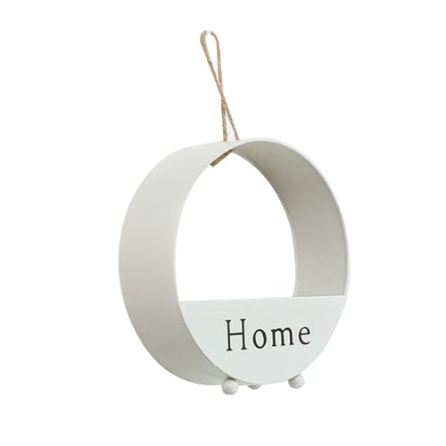 Eisenwand hängende Korb weiß runde moderne Wandmontierorganisator Aufbewahrung für Wohnzimmer Esszimmer Hausation Eisenwand hängende Korb weiß runde moderne Wandmontierorganisator Aufbewahrung für Wohnzimmer Esszimmer Hausation von Pilipane