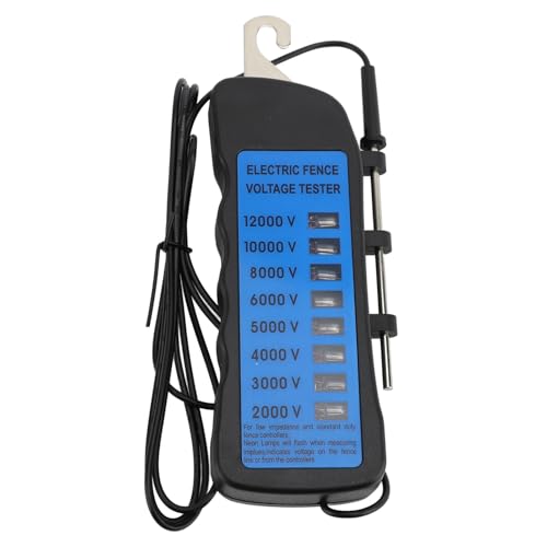 Electric Fence Spannungstester Fauler Finder 12 kV tragbarer Farmzauntester mit 8 Indikatorlichtern von Pilipane