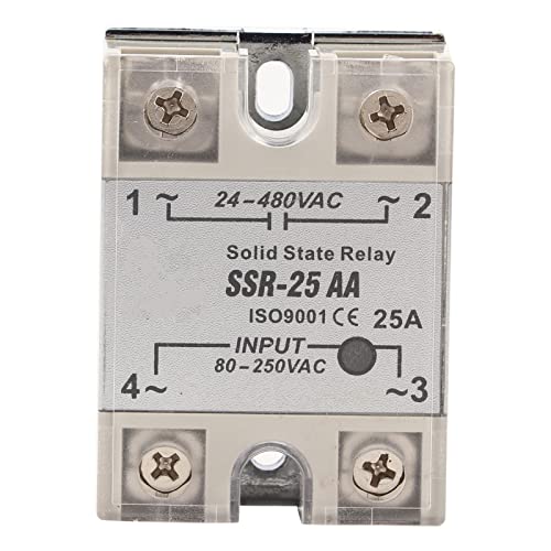 Festkörperrelais SSR25 AA 25A Relaismodul ACAC -Eingang 80250V Wechselstromausgang 24480 V Wechselstrom hoher Zuverlässigkeit Schnelles Schalten ohne Rausch -Anti -Vibration ideal von Pilipane