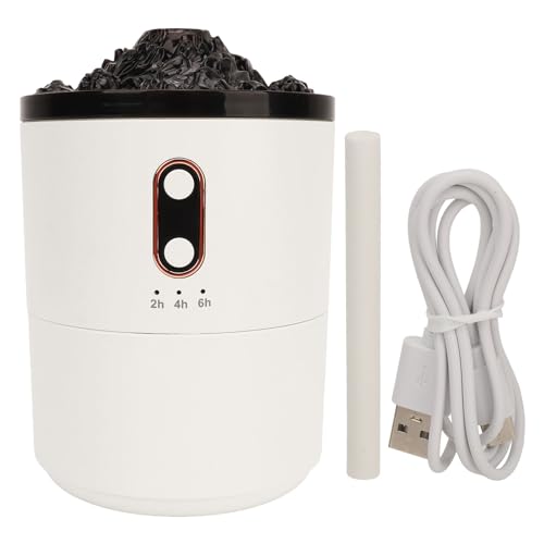 Flammefeuchter Aromatherapie ätherisches Öl Diffusor 450ml Quallen Nebel Vulkano Flamme Diffusor USB Auto ausgeschaltet für Home Schlafzimmer Büro von Pilipane