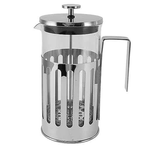 Französische Presse Kaffeemaschine hohe Borosilikatglas 304 Edelstahl Hitzebeständige französische Pressekarte für Hauscamping -Reisebrauen Tee Kaffee Kräutertee langlebig leicht (1000 ml Silber) von Pilipane