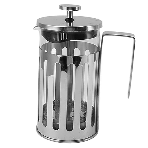 Französische Presse Kaffeemaschine hohe Borosilikatglas 304 Edelstahl Hitzebeständige französische Pressekarte für Hauscamping -Reisebrauen Tee Kaffee Kräutertee langlebig leicht (600 ml Silber) von Pilipane