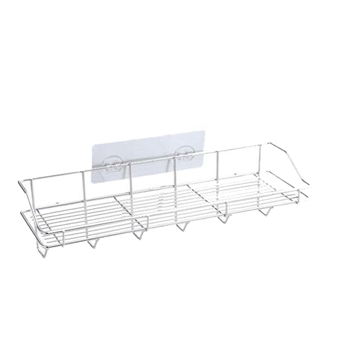 Gewürz regal Organizer mit großer Kapazität, rostfreier Edelstahl, an der Wand befestigtes Regal mit Haken für Küche, Badezimmer, Dusch-Organizer, Platzsparend, 15,7x5,1x4,3 Zoll Gewürz regal Organizer mit großer Kapazität, rostfreier Edelstahl, an der Wand befestigtes Regal mit Haken für Küche, Badezimmer, Dusch-Organizer, Platzsparend, 15,7x5,1x4,3 Zoll von Pilipane