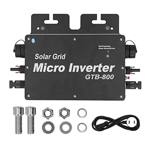 Grid Tie Inverter, IP65 Micro Wasserdichter Inverter 800W MPPT Inverter Solar, 120V 230V APP WiFi Control Automatische Identifikation Micro Inverter Solar Grid Tie(Schwarz) von Pilipane