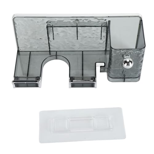 Haartrockner Halter Kunststoff Wandmontage Kleber Wasser Ripple Flortrockner Organizer Rack für Haarwerkzeug Schlafzimmer Badezimmer (Transparent grau) von Pilipane