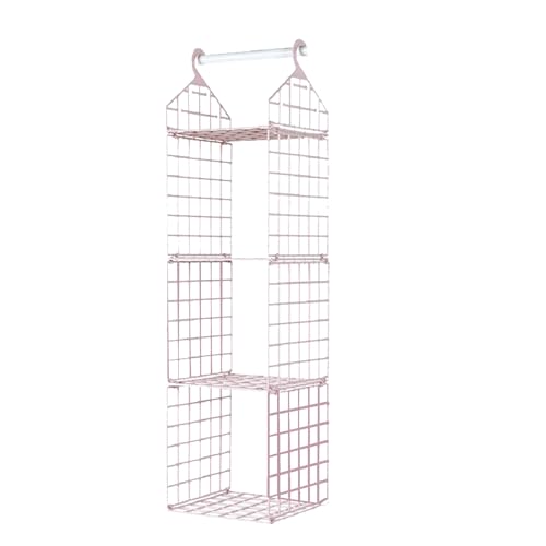 Hanging Closet Organizer 3 -Tier rosa Lagerregal Minimalist Grid Plastiktuchschelf für Schlafzimmer Schlafzimmer Wohnraum Apartment Raum sparen Multilayer -Design Easy Storage Hanging Closet Organizer 3 -Tier rosa Lagerregal Minimalist Grid Plastiktuchschelf für Schlafzimmer Schlafzimmer Wohnraum Apartment Raum sparen Multilayer -Design Easy Storage von Pilipane