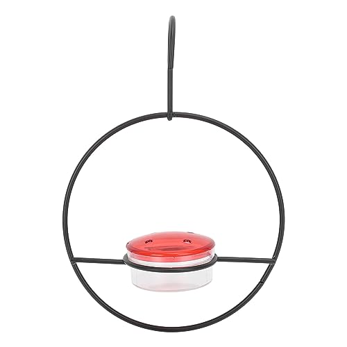 Hummingbird Feeder Hanging Bird Feeder Circular Hummingbird Feeder mit 4 Häfen Ergonomische Struktur für Garten im Freien Garten Eisen rotes Glas von Pilipane