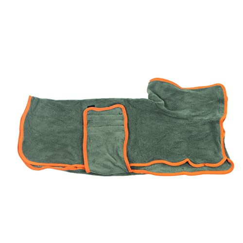 Hunde trocknung Robe Super saugfähig schnell trocknend Verstellbarer Haustier Bademantel für Hunde nach dem Schwimmen Baden Korallen Vlies große Größe (Grün) von Pilipane