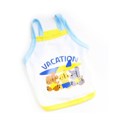 Hundehemd Welpe Top Polyester weich Bequeme kühle Sommerkätzchen Hund Kleidung für Zuhause im Freien Spaziergänge Partys Festivals Festivals (Gelb) von Pilipane