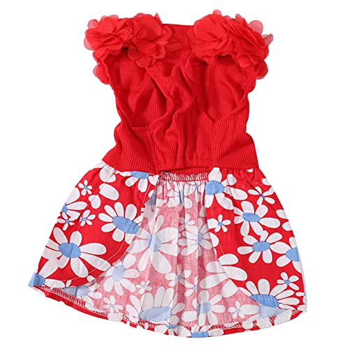 Hundekleid Welpe Prinzessin Blumen Sommerkleidung weich atmungsbezogene leichte stilvolle süße tägliche Partykleidung für kleine Hunde Teetassen Pudel Chihuahuas Shih Tzus (M) von Pilipane