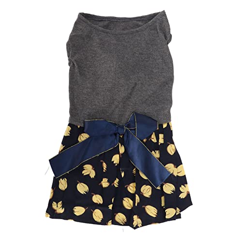 Hundekleid atmungsaktive süße Blumen -Hündin -Prinzessinkleid mit Bogenknoten für kleine Hunde Katzen tägliche Partyfestival bequemer Polyester Stoff modische Haustierbekleidung (M) von Pilipane