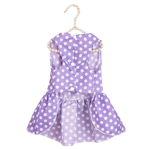 Hundekleid süße leichte modische Punkte Druck Design Haustier Kleidung für Welpen Katz (Violett) von Pilipane
