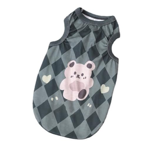 Hundeweste Welpe Tanktop Top weiche leichte atmungsaktive Baumwolle modische stilvolle, komfortable Haus im Freien für kleine mittelgroße große Hunde (Square Bear Style m) von Pilipane
