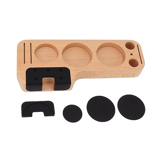 Kaffee -Tamping -Station Holzkaffeestamperhalter Station mit nicht überrutschenden Pads für Espresso -Buchen. Langable kompakte Größe umfasst 4 Matten (58 mm/2,3 Zoll) von Pilipane