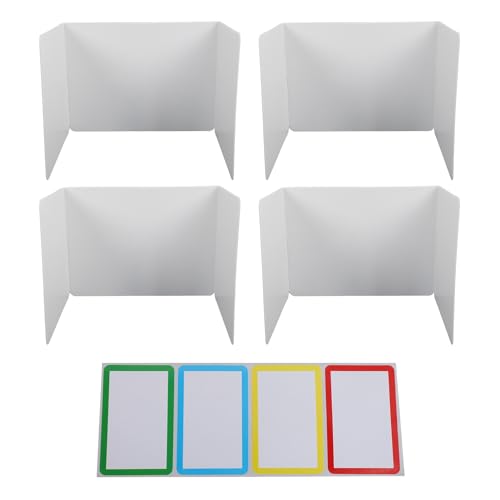 Klassenzimmer Privatsphäre Shields 4PCs einfach zu reinigen faltbare Kunststoff -Schreibtisch -Trennstafeln Schnelle Installation für Student Testing Office Library Study Desk von Pilipane
