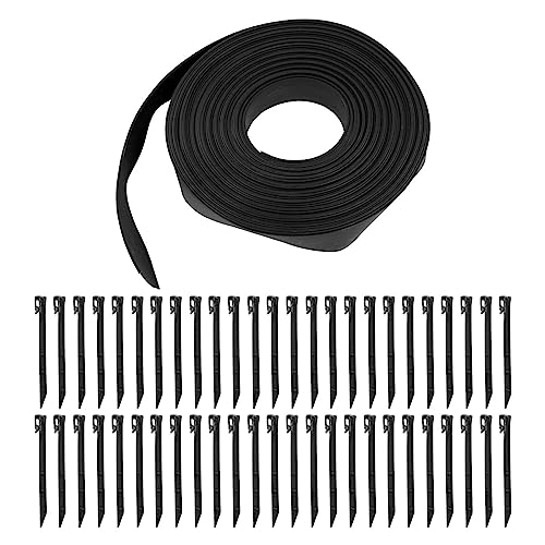 Landschaftsrandkit 50 PCs Spikes pe deformierbar einfach zu verwendend zu verwenden Gartenkantenspule für Blumenbettharten Gardenscapes (Schwarz) von Pilipane