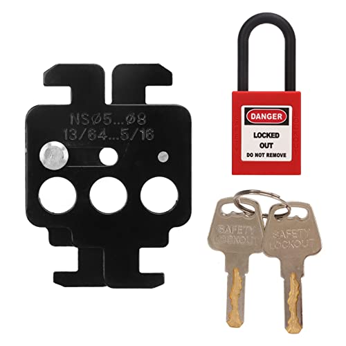 MCB Lockout Tagout, Stahl-Leistungsschalterschloss, robustes, rostfreies, isolierendes Nylon-Vorhängeschloss für Schneider-Leistungsschalter mit geformtem Gehäuse, Gerätewartung, MCB Lockout Tagout, Stahl-Leistungsschalterschloss, robustes, rostfreies, isolierendes Nylon-Vorhängeschloss für Schneider-Leistungsschalter mit geformtem Gehäuse, Gerätewartung, von Pilipane