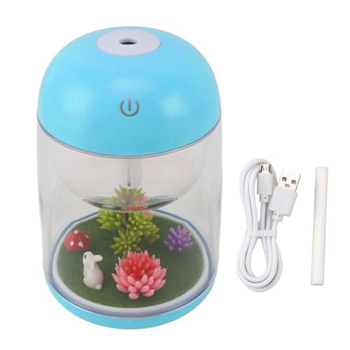 Mikrolandschaftsbefeuchter Ultraschall ätherisch Öl Diffusor süßer ruhiger Mini -Luftbefeuchter für Schlafzimmer Büroauto Abs 180ml (Blau) von Pilipane