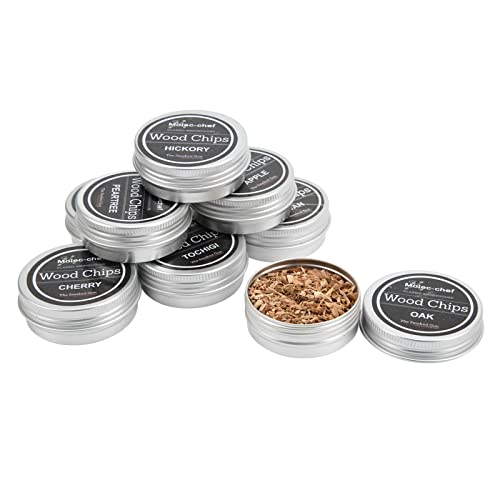Natual Holzspäne für Räuchergeräte,8er-Pack Räucherspäne, Räucherspäne, Räucherspäne, Cocktail-Smoker, Spezialgeschmack zum Kochen von Speisen, Räucherkiefern-Sägemehl für Räucherpistole und Gri von Pilipane
