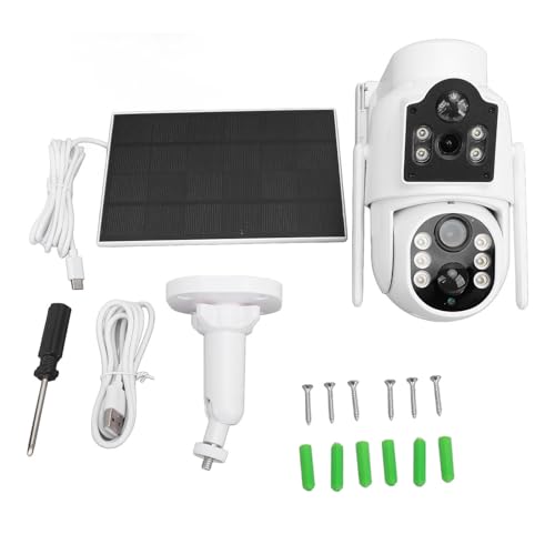 Outdoor Solar -Überwachungskameras 2MP Dual Lens High Definition High Definition Remote -Netzwerk WiFi -Kameraüberwachungssystem Kit mit Solarpanel für die Überwachung der von Pilipane