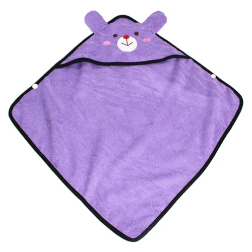 Pet Bademantel Weich stark absorbierende trocknende Trocknung mit Kapuzenmikrofaser -Katzen -Badetuch für Teddy Welpe (Lila) von Pilipane