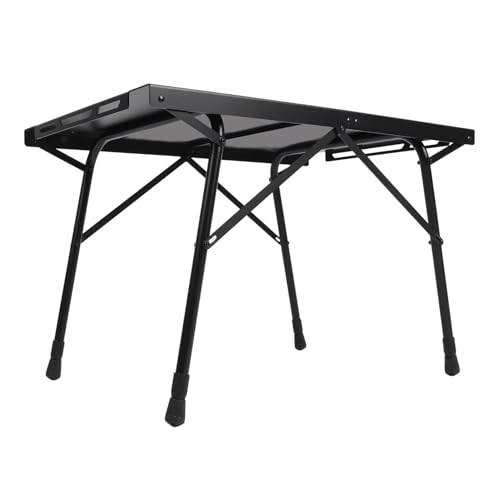 Pilipane Camping -Klapptisch Professionelle Höhe Aluminiumlegierung tragbarer leichtes faltbares Seitentisch für Wanderpicknicks im Freien BBQ Cooking Schwarz 60x40 cm von Pilipane