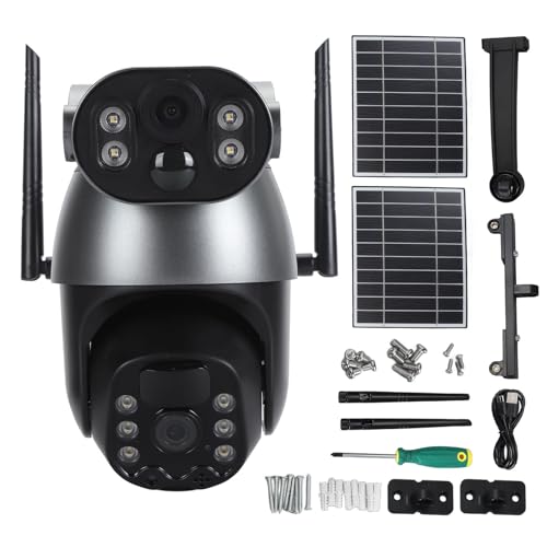 Pilipane Dual Objektiv Solar -Überwachung Kamera 6MP wasserdichte drahtlose PTZ -Überwachungskamera im Freien im Freien mit 2 Wege Audio -Bewegung Alarm Spotlight Color Night Vision (4G JP -Version) von Pilipane