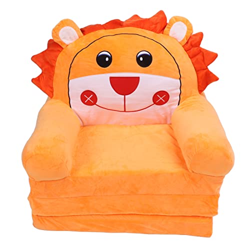 Pilipane Faltbares Kindersofa weich atmungsable Flip Open Cartoon Tier Kleinkind Couch Bett für Wohnzimmer Schlafzimmer Orange (3 Tier) von Pilipane