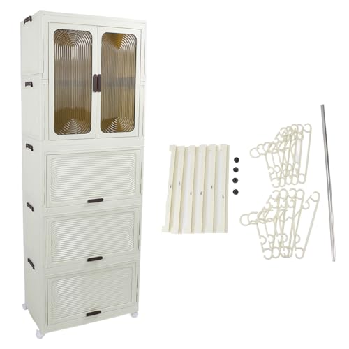 Pilipane Kids Garderobe Closet Faltbare tragbare Babykleidung Aufbewahrungsschrank Multifunktionaler Kinder Kostüm Organizer für Schlafzimmer Kindergarten PP Material großer Kapazität von Pilipane