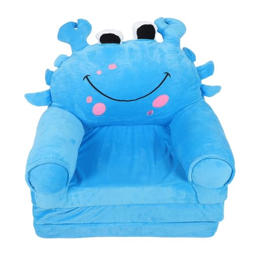 Pilipane Kinder konvertierbares Sofa ausklappen Flip Open niedliche Cartoon Doll Plüsch Kinder Klappsofa für Mädchen Kleinkind Flip Open Sofa Bett Spielzimmer Kinderzimmer (Blau) von Pilipane